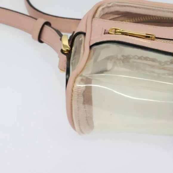 GUCCI Web Sherry Line Shoulder Bag Vinyl Clear Red Green 517350 Auth ki5631AV - Picture 9 of 16